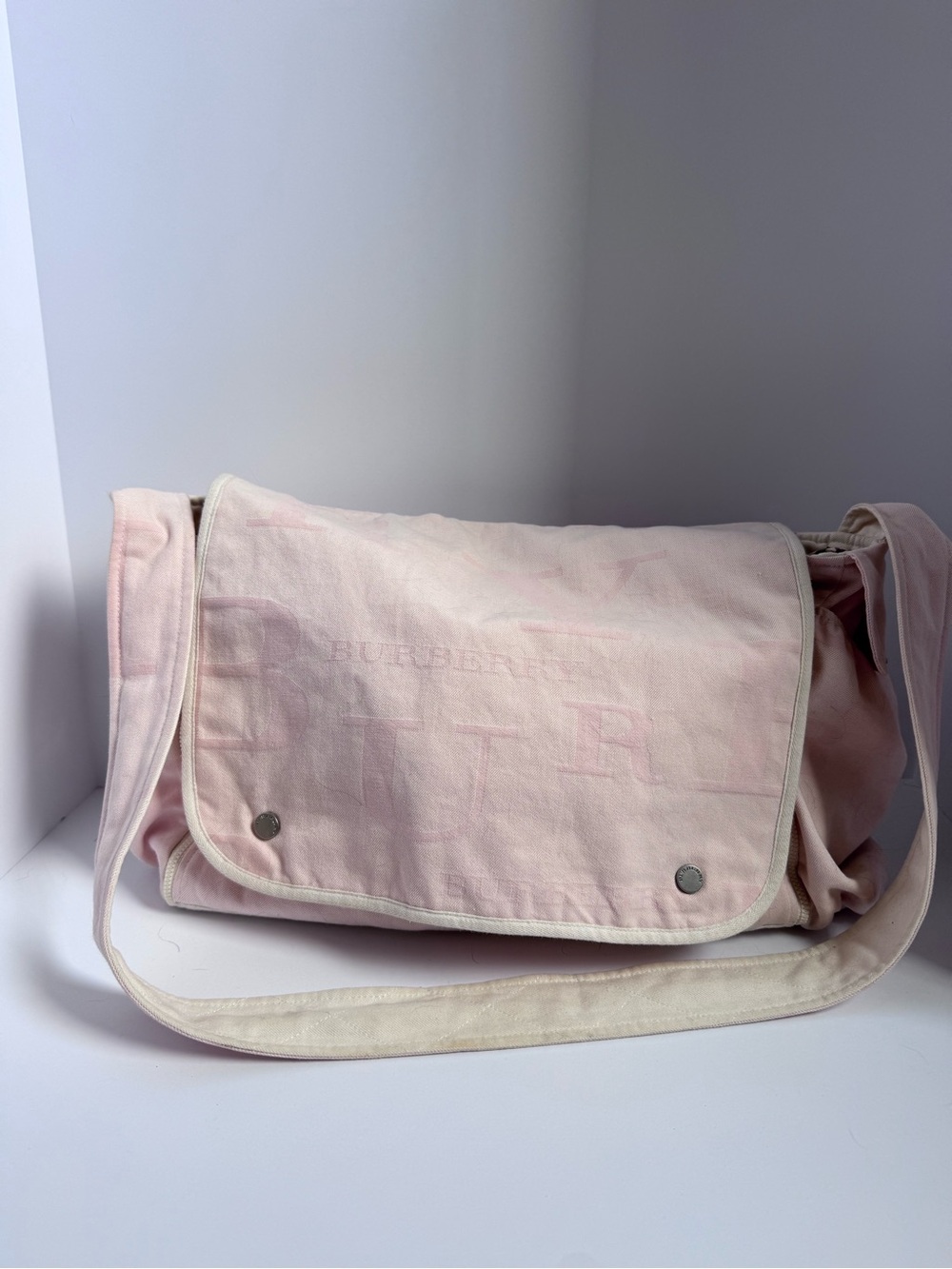 Pink Burberry Diaper bag